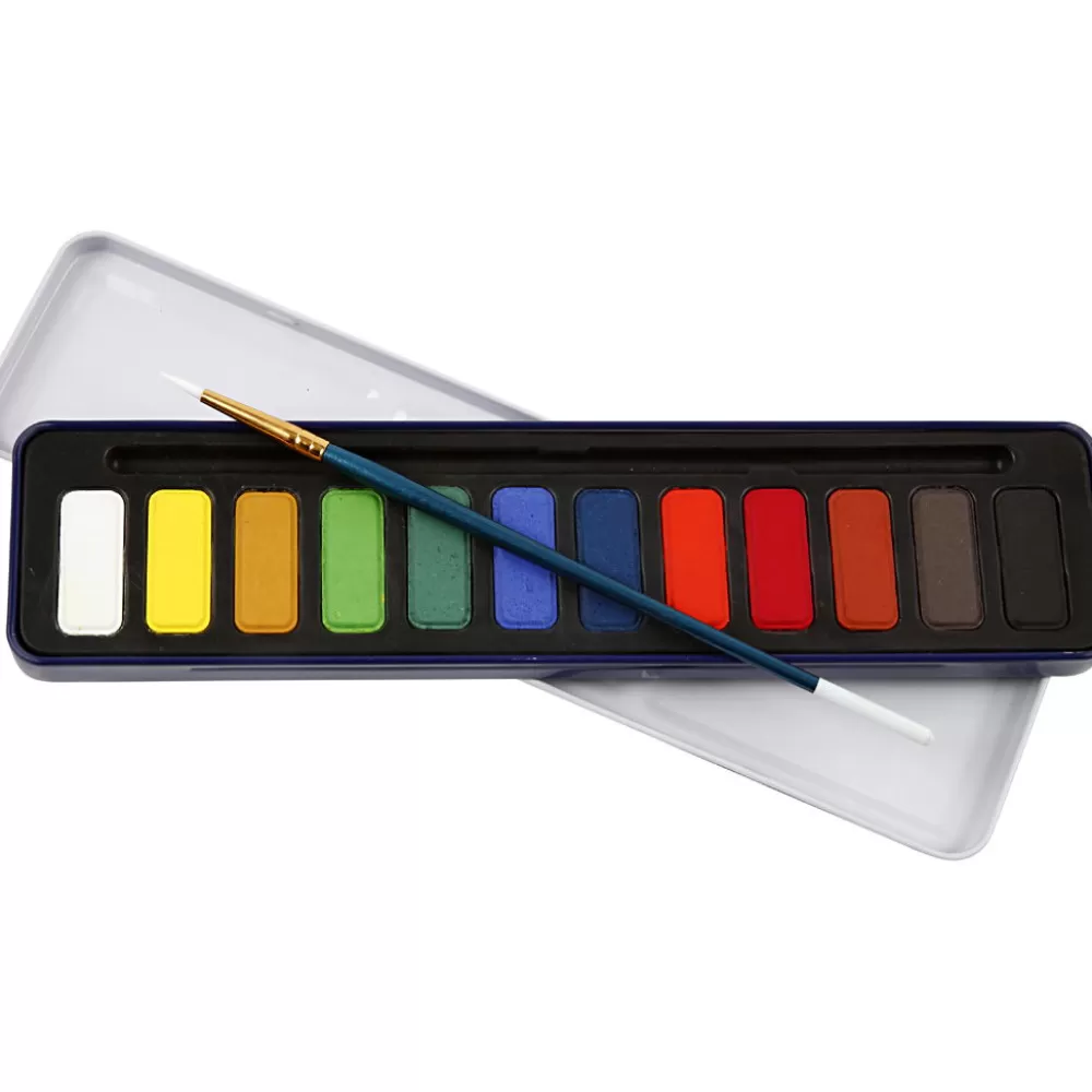 * Aquarellset Mit Pinsel - 12 Farben Flash Sale