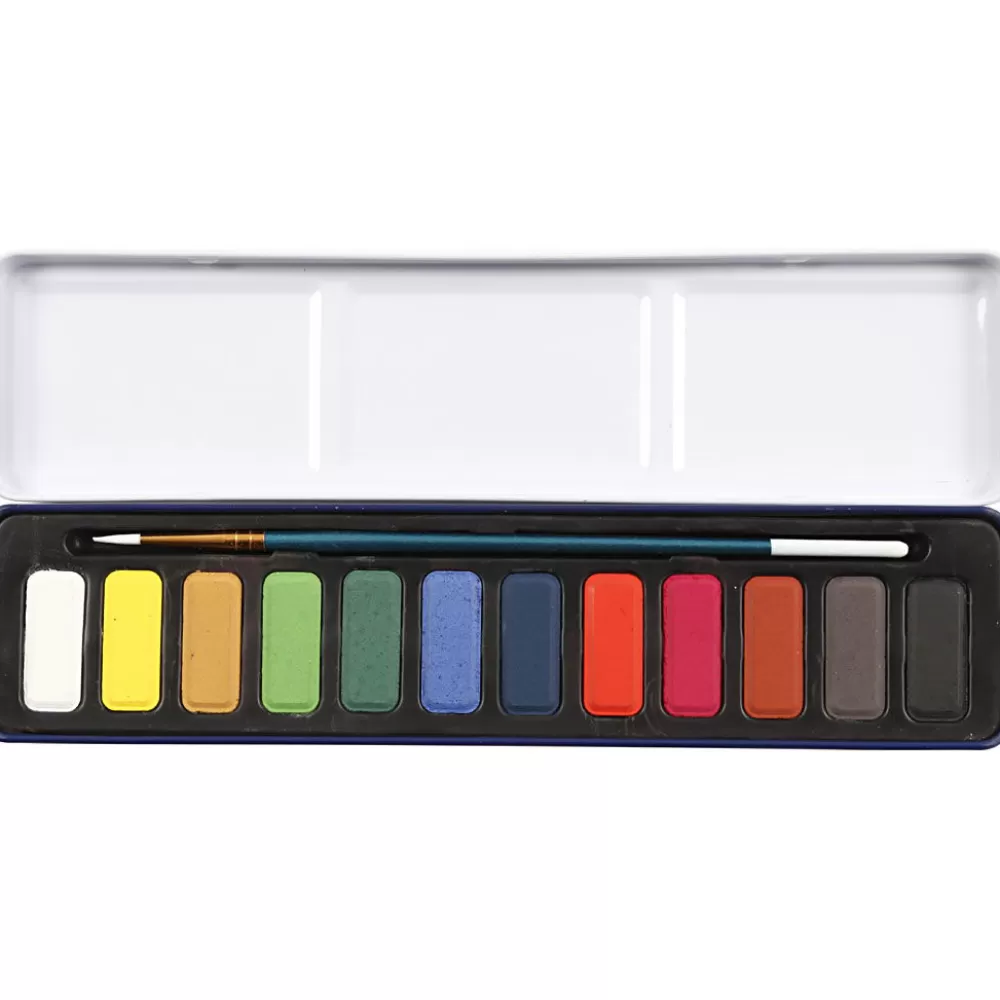 * Aquarellset Mit Pinsel - 12 Farben Flash Sale