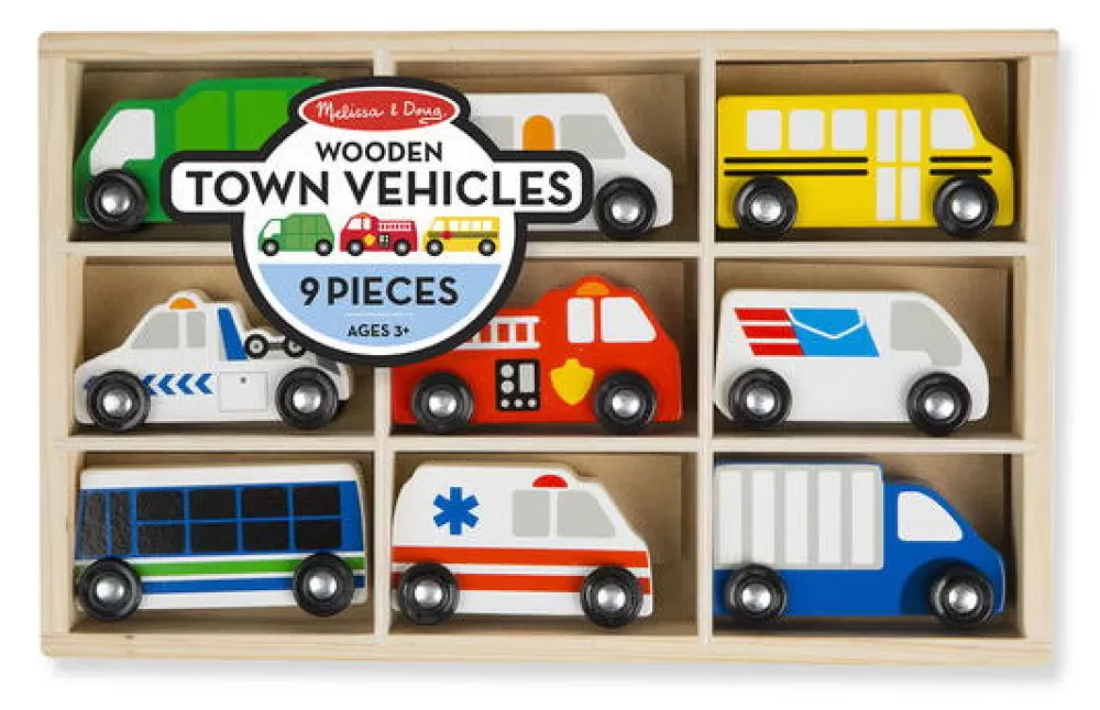 Autos Aus Holz - Grose Fahrzeuge, 9 Teile-Melissa and Doug New