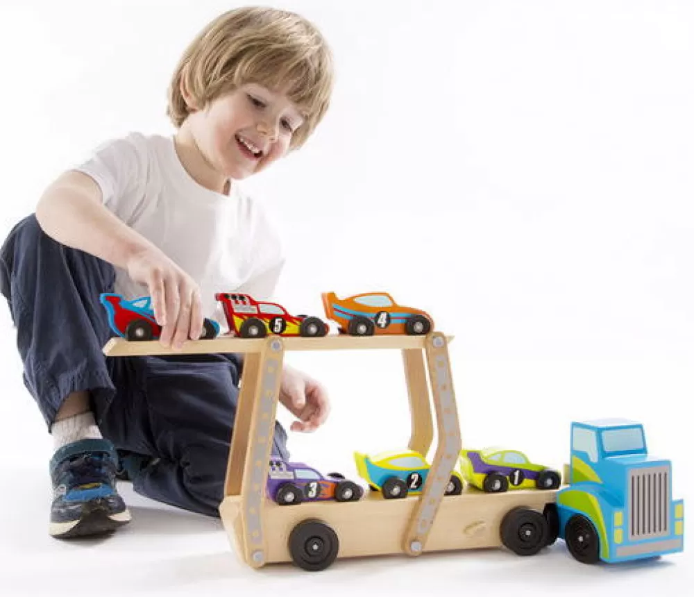 Melissa and Doug Autotransporter Mega - Mit 6 Rennautos Best