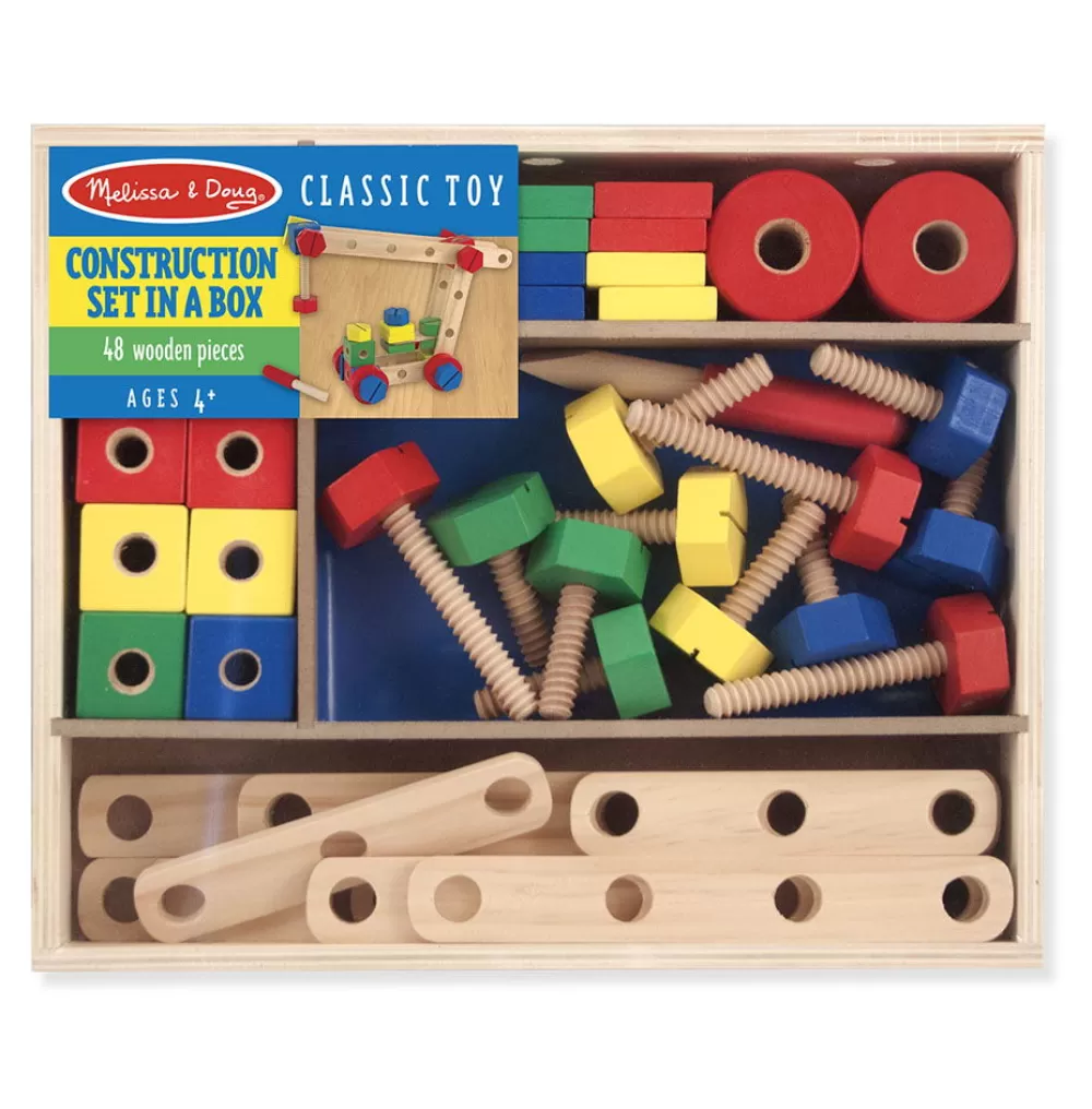 Melissa and Doug Bauset Aus Holz - 48 Teile Clearance