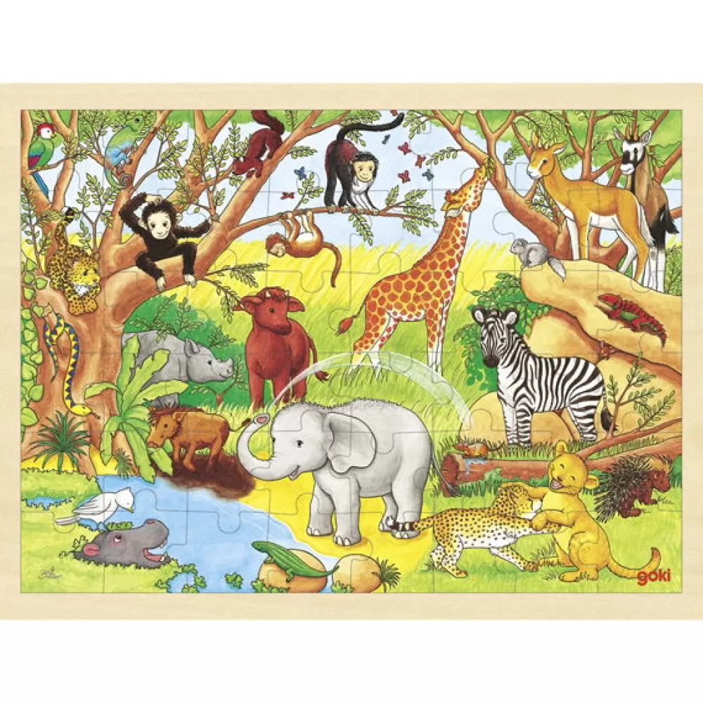 Einlegepuzzle - Tiere In Afrika, 48 Teile-goki Shop