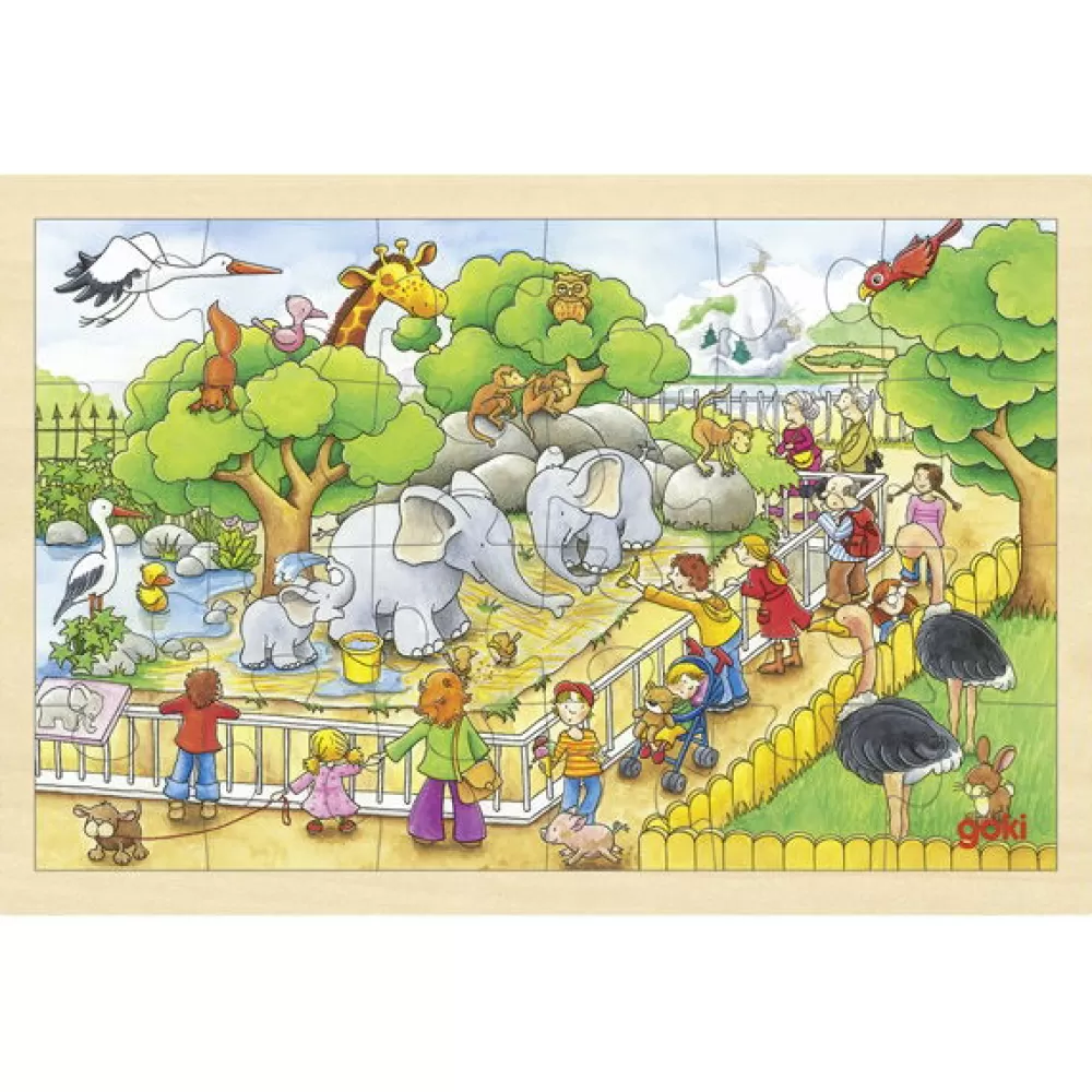 goki Einlegepuzzle - Zoo, 24 Teile Outlet