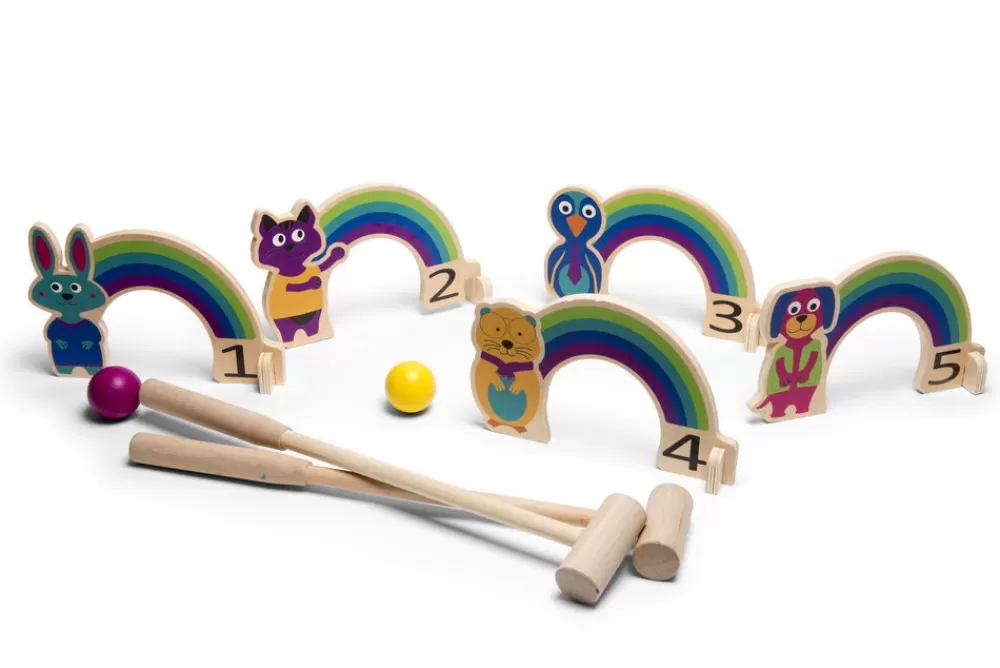 BS Toys Gartenspiel - Krocket Mit Regenbogen Sale