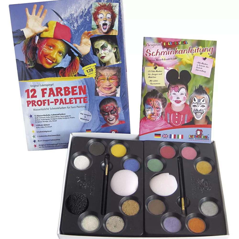 Kinderschminke - Palette Mit 12 Farben Und Ideen-eulenspiegel Best Sale