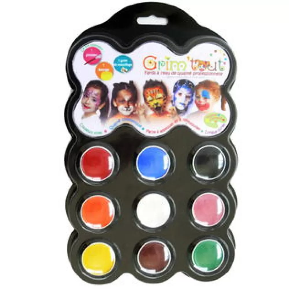 Kinderschminke Karneval - Palette Mit 9 Farben-Grim'Tout Outlet