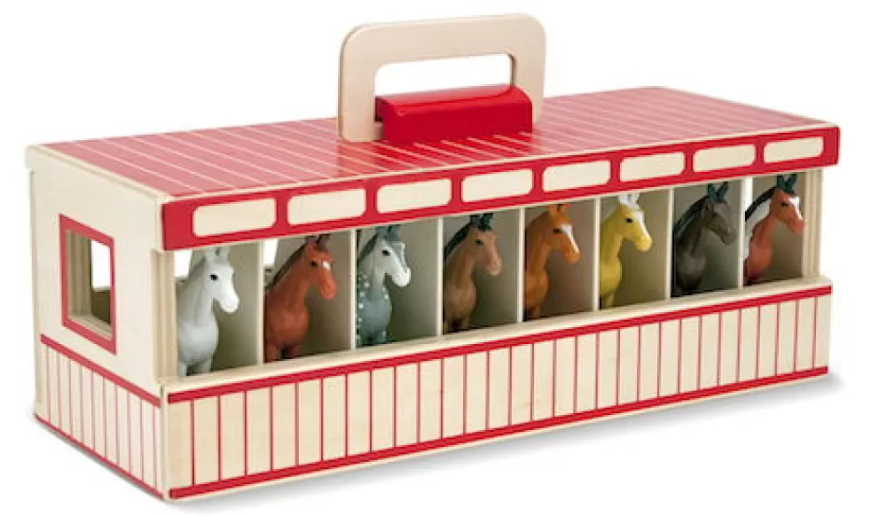 Pferdestall Aus Holz - Mit Pferden, Rechteckig-Melissa and Doug Flash Sale