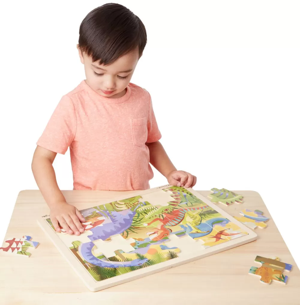 Puzzle Aus Holz - Dinosaurier, 24 Teile-Melissa and Doug Best Sale