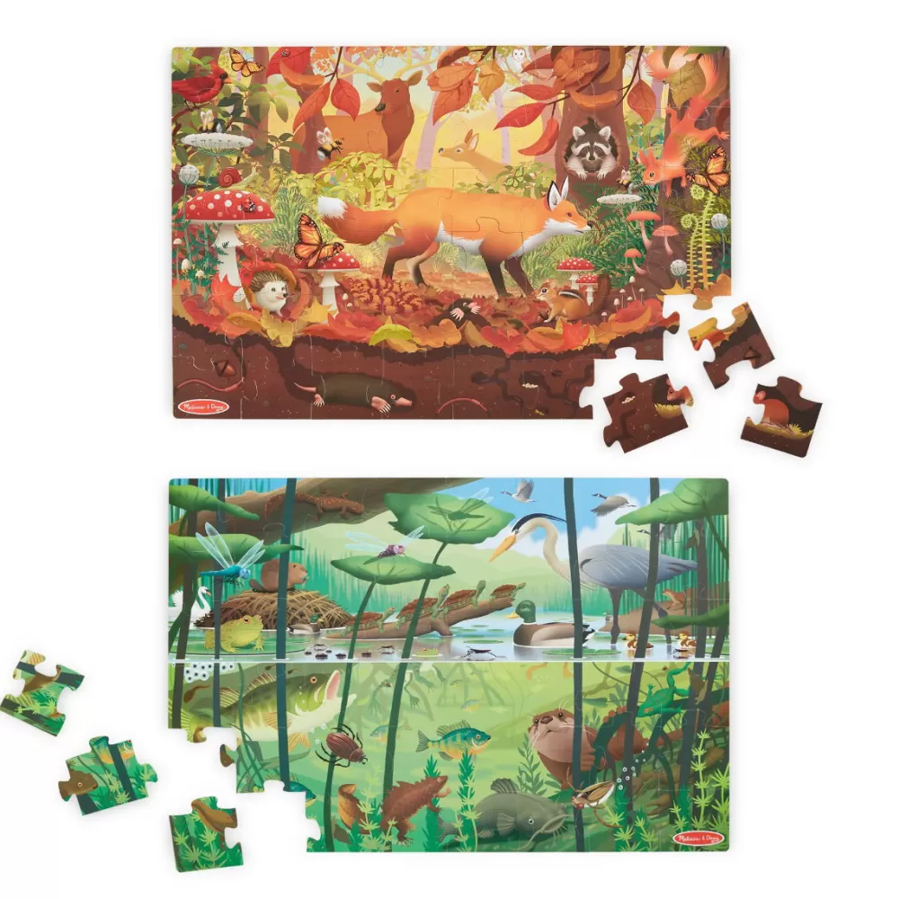 Puzzle Beidseitig, 48 Teile - Natur-Melissa and Doug Fashion