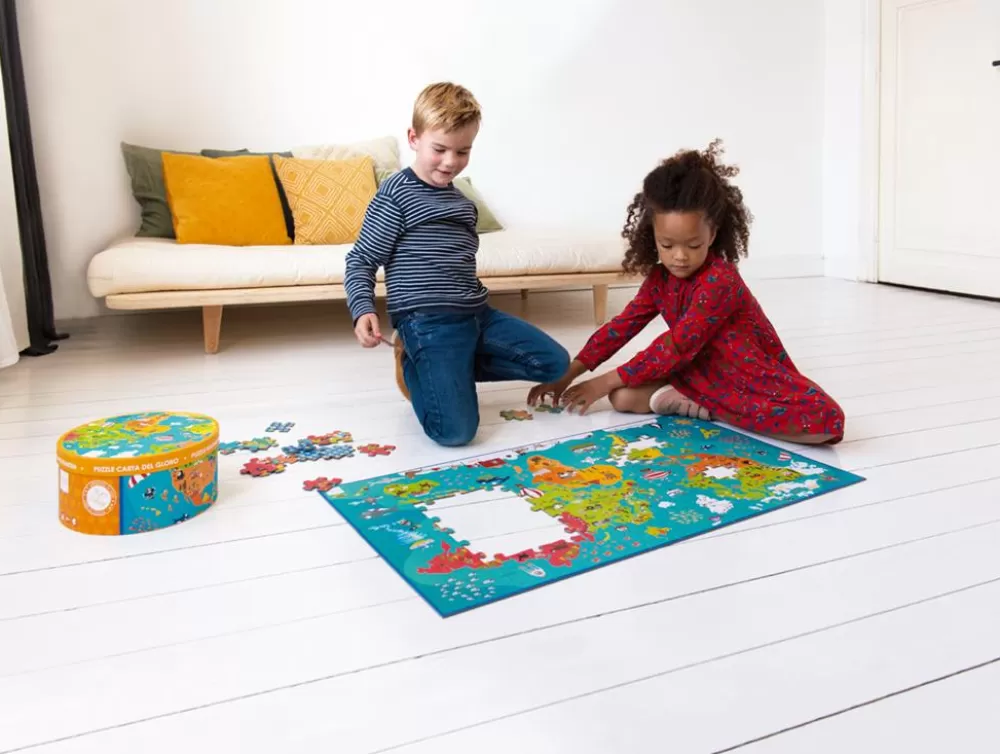 Puzzle Boden - Weltkarte, 150 Teile-Scratch Shop