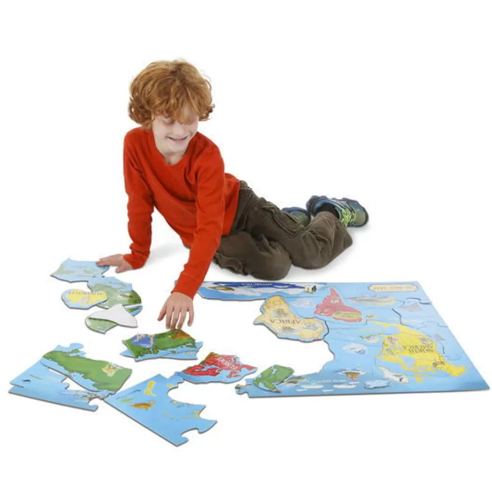 Melissa and Doug Puzzle Boden - Weltkarte Mit Tieren Best