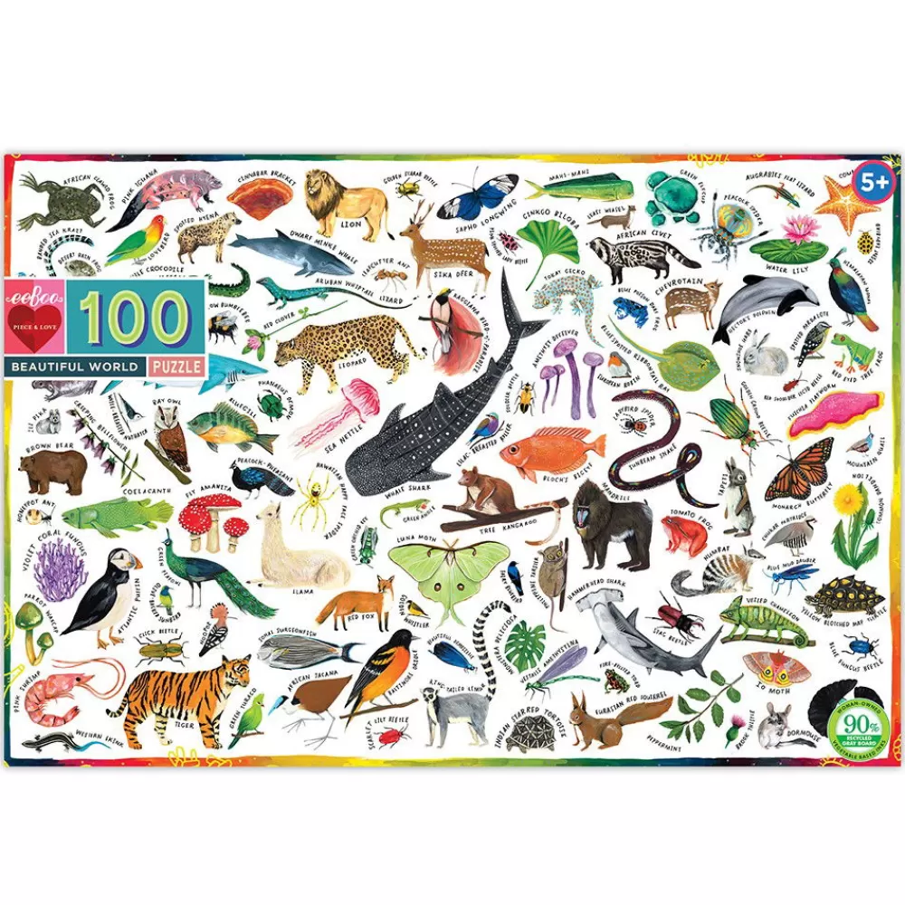 eeBoo Puzzle Tiere Weltweit - 100 Teile Discount