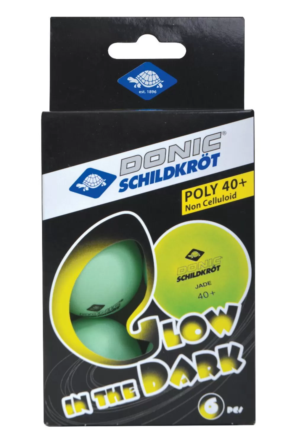 Donic-Schildkröt TischtennisBälle Poly 40+, Glow 6 Stk. - O 4 Cm. Fashion