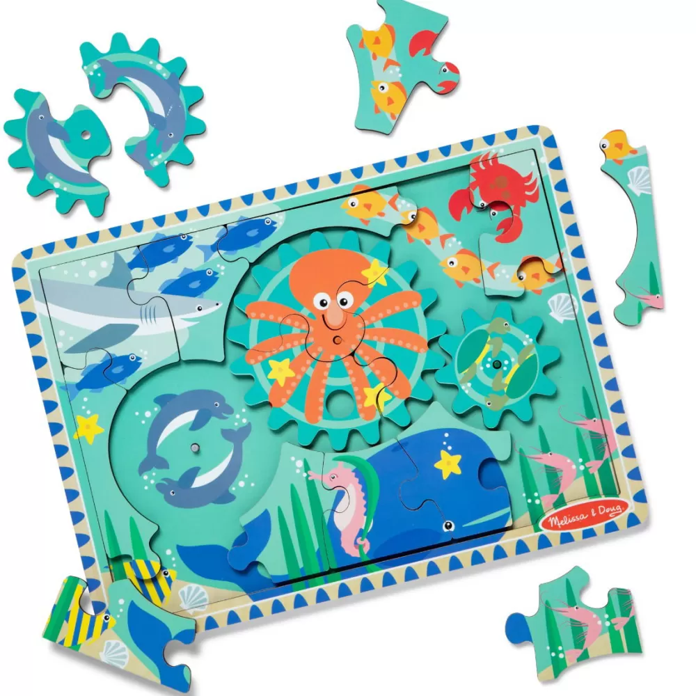 Melissa and Doug Zahnrad Puzzle - Meerestiere, 18 Teile Discount